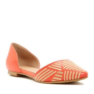 New orange and gold restricted brand flats